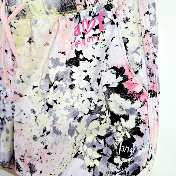 Abercrombie & Fitch Sport Girls 2-in-1 Shorts Sz 13/14 Splatter Design ~S65.7 - Picture 2 of 4